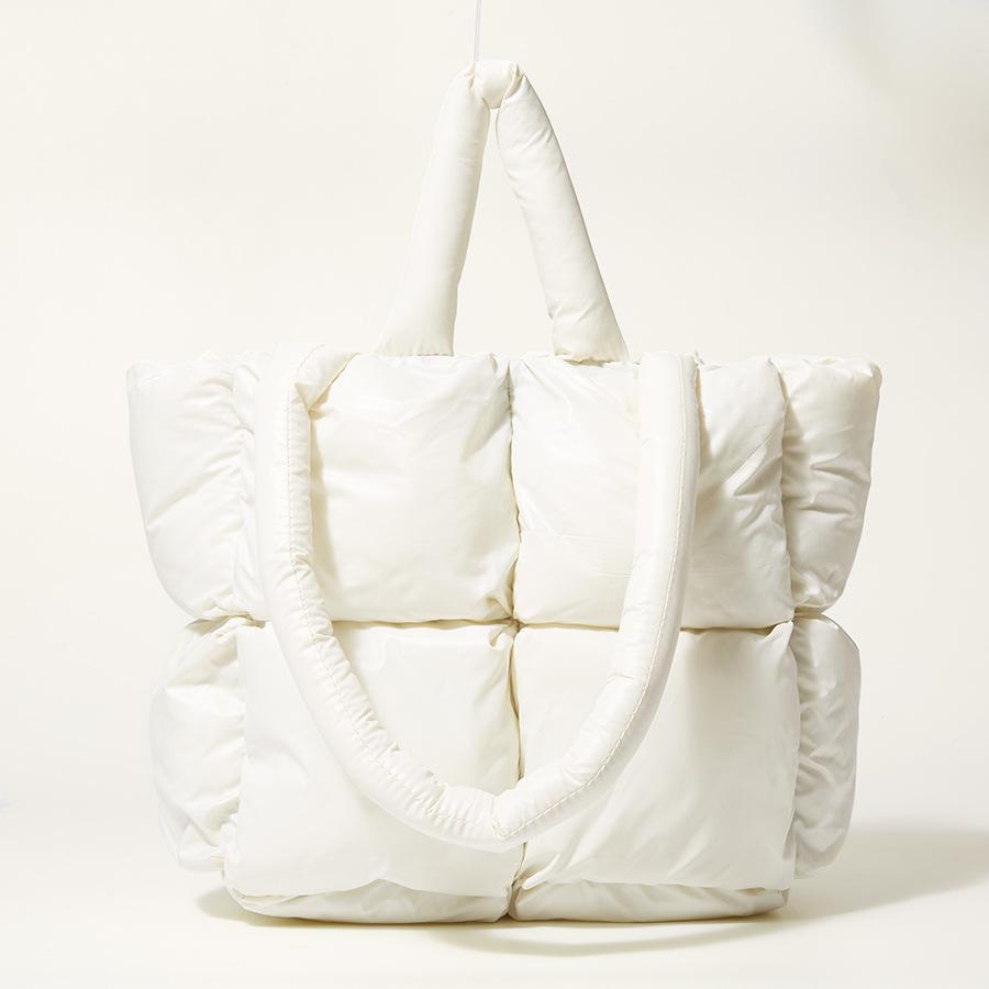 "2025 New Soft Checkered Cotton Handbag: Fashionable, Simple Tote for Women"