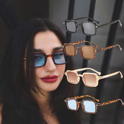 Ochelari de Soare Pătrați Simpli la Modă Bărbați și Femei Ochelari cu Ramă Dreptunghiulară Mică Vară Umbră de Soare Plajă Ochelari de Modă