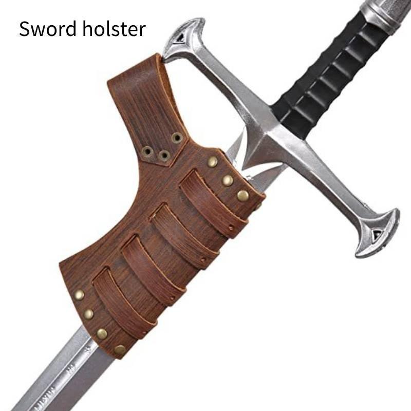 Medieval Frog Skin Sword Renaissance Accessory Knight Sword Leather Sheath Costume Accessory Adjustable Black Brown Pu