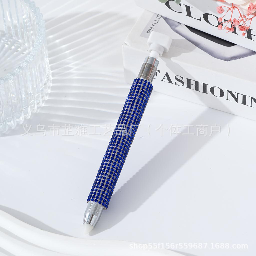 Diamond-encrusted nail art tools Double-head point pen wholesale Rotary push-pressing mud Sticky drill point pen Wave point drill pen
