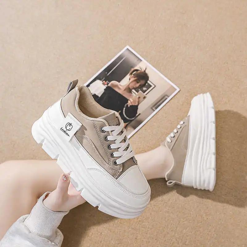 Fashion Massive Increases Height Best Selling Dropshipping Casual Black Pink Sneakers Women's Black Shoes Sports Loffers Flatas