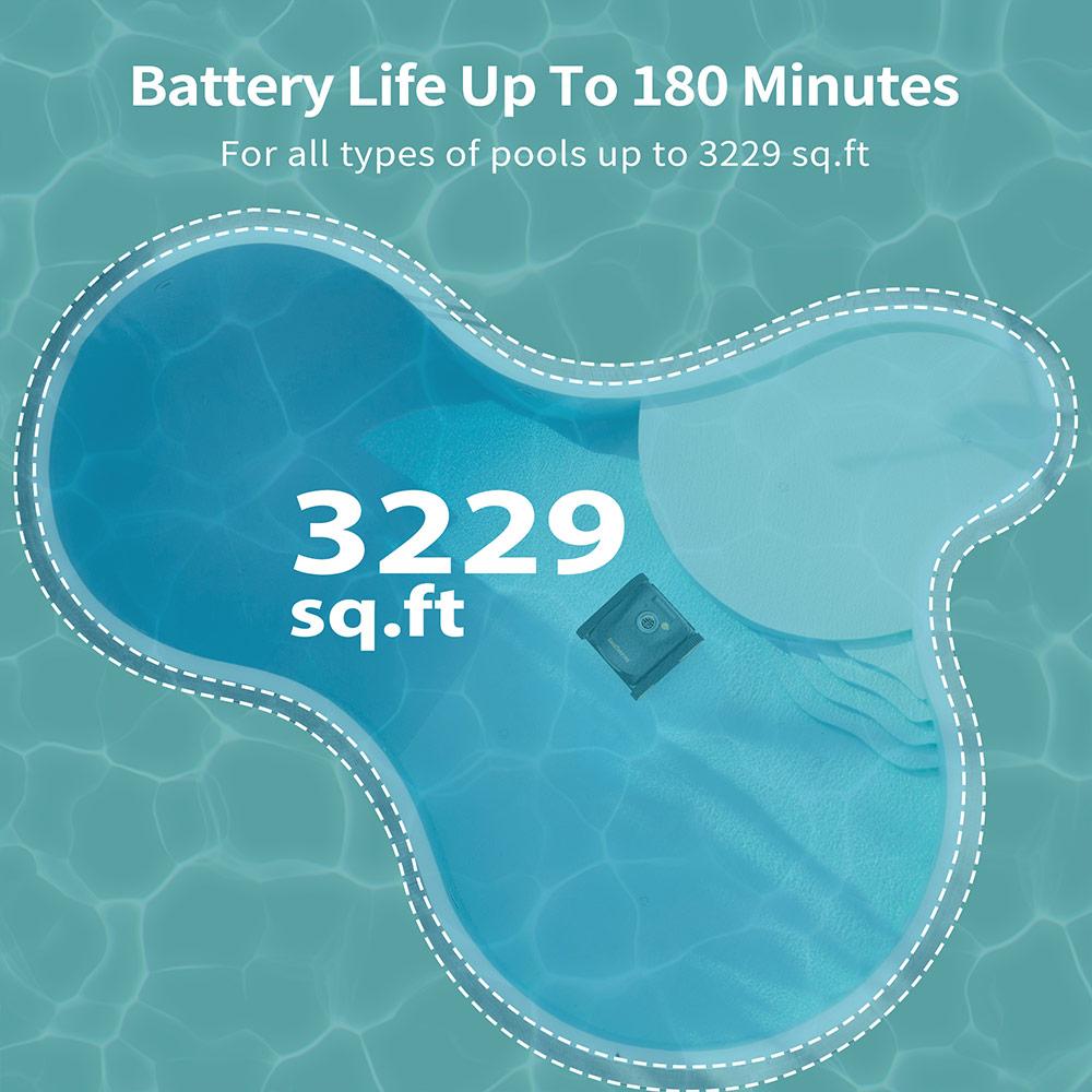 Bezdrátový robotický čistič bazénů CoasTeering Nebula, 180 minut provozu, lezení po stěnách a čištění vodní linie