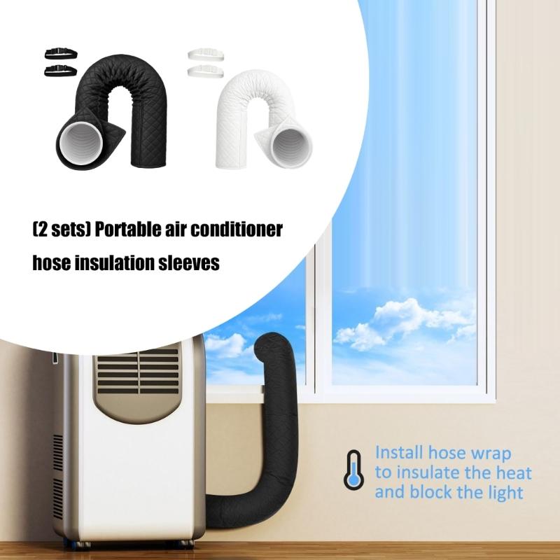 Portable Air Conditioning Duct Insulation Sleeves With Fastening Bands For Easy Installation And Temperature Management