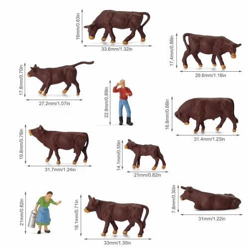 1:87 Scale Cow Models, 36-Piece Set, for Architectural Use in Farms, Ranches, and Cow Farms, Micro Landscapes, and Decorative Layouts, Dioramas, Educa
