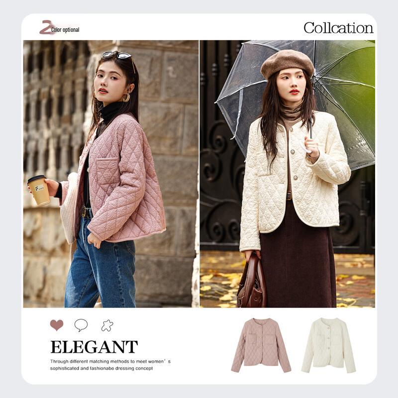 Women's Winter Round Neck Padded Short Coat