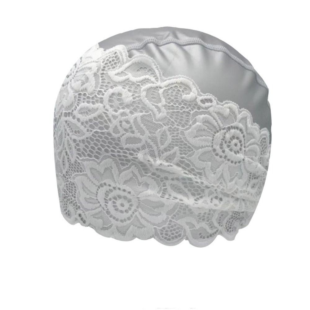 Waterproof Women Swim Cap Protect Ears Bathing Cap Water Sports Lace Swimming Cap  Summer Beach