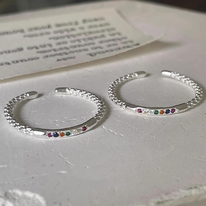 

Инс Шик Трендовое Холодное Эстетичное Медное Кольцо с Ослепительными Цветными Драгоценными Камнями