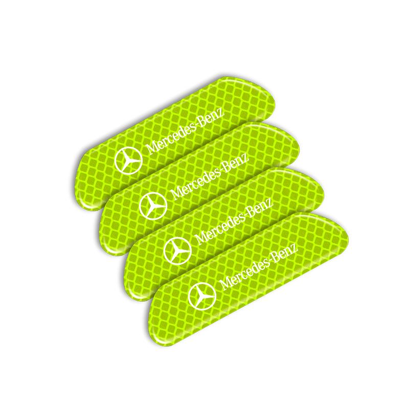 4PCS/set Car Reflective Safety Strip Stickers For Mercedes Benz AMG W212 W205 W246 W177 W176 W213 GLC GLE GLS ML Welcome Laser Projection Logo Lamp