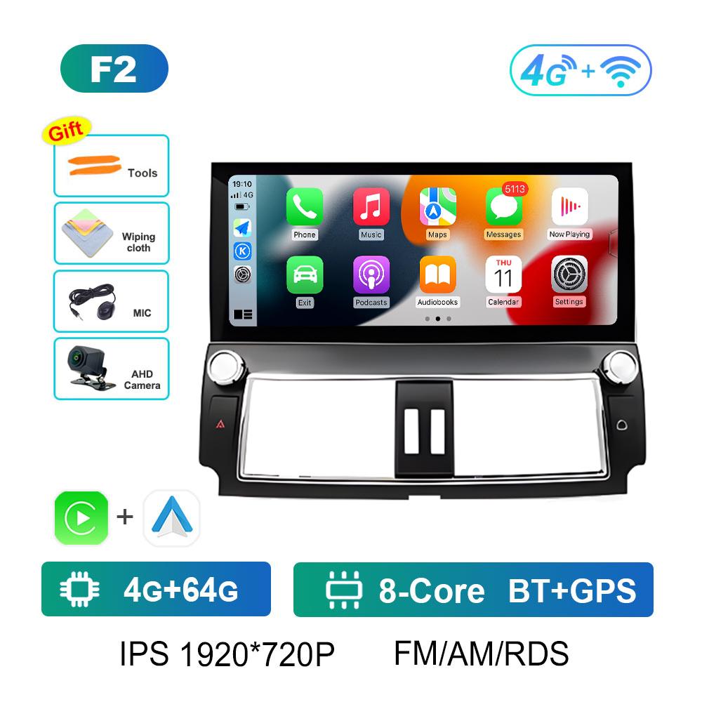 For Toyota Prado 2014 GPS Navigation Android Intelligent System Car Multimedia Video Radio Player Wireless Carplay Touch Screen