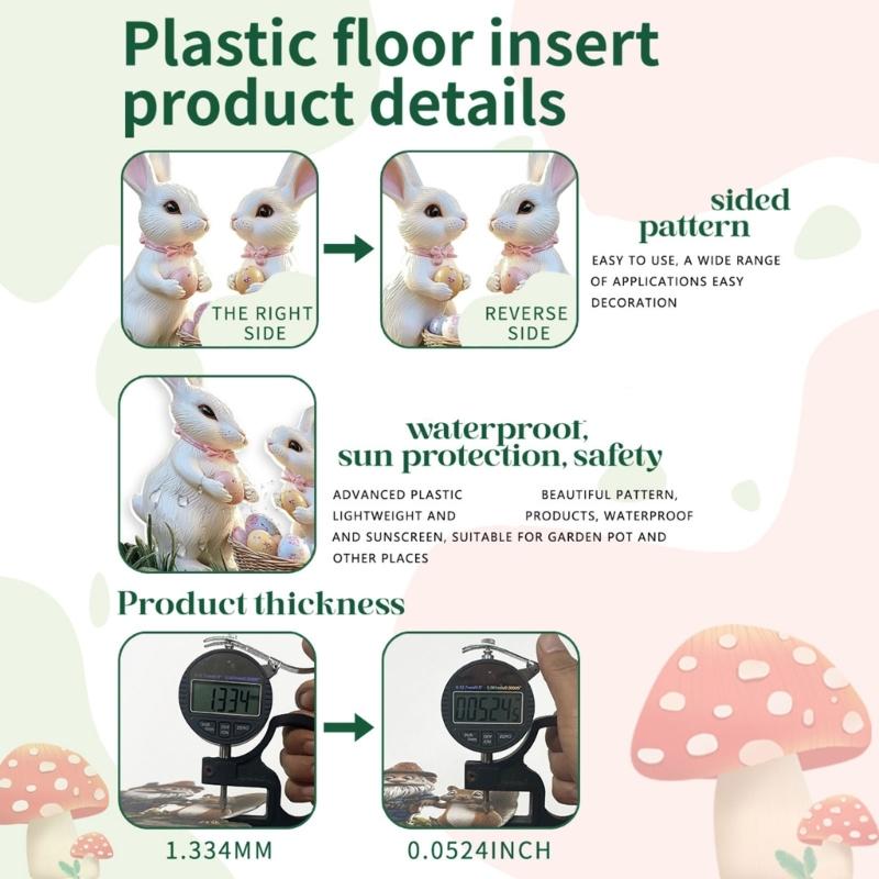 Easter Rabbit Garden Stake Acrylic Rabbit Sign Realistic Animal Figurine Suitable for Outdoor Decoration and Flower Beds