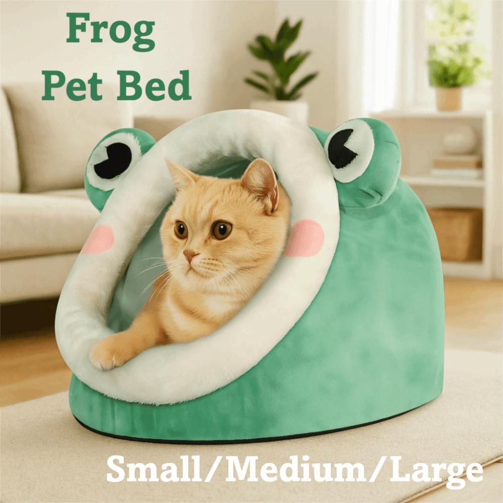 Comfort Pet House Green Frog Sleeping Nest Bed Cute Cat Dog Bed  For Puppy Kitten