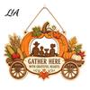 Wooden Craft for Thanksgiving Front Door Hanging Sign, Pumpkin Turkey Pattern Hanger, Autumn Harvest Theme Home Decoration Wall Ornament Farmhouse