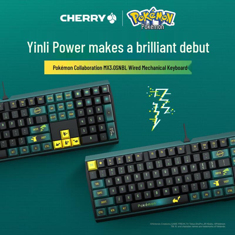 CHERRY MX3.0S Pokémon Pikachu Edition Mechanical Keyboard