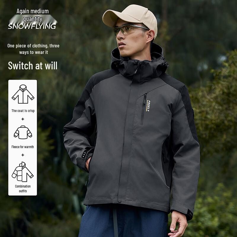 

Men s 3-in-1 Hooded Fleece Lined Jacket