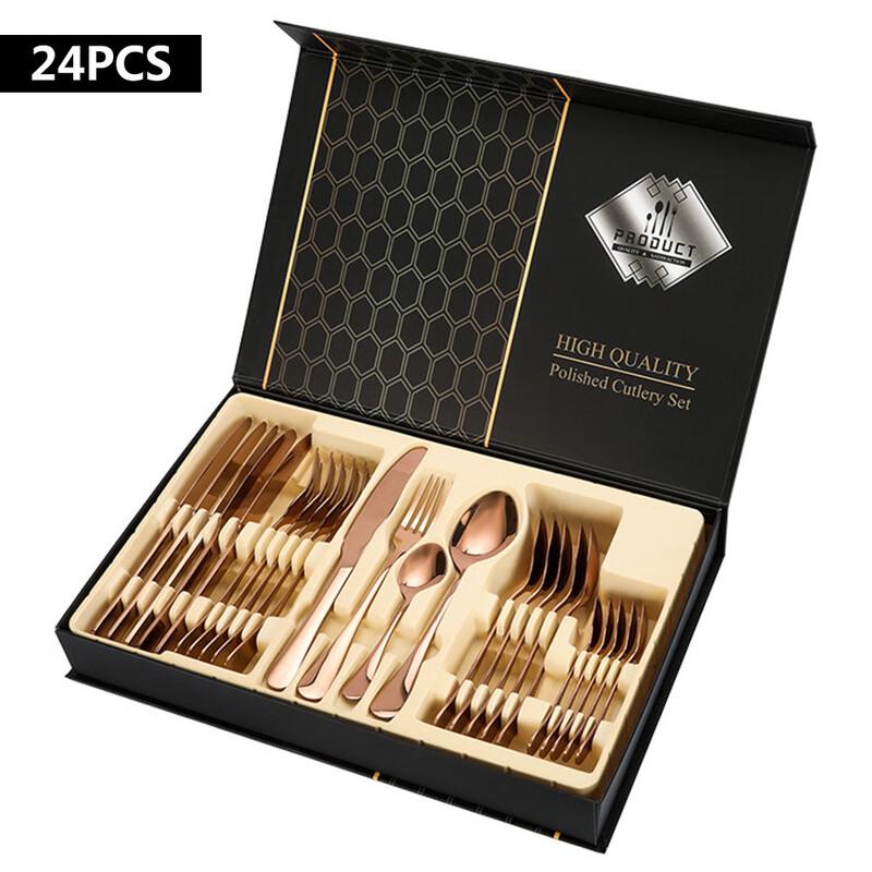 Stainless Steel Western Dinnerware Gift Set 24-Piece Set