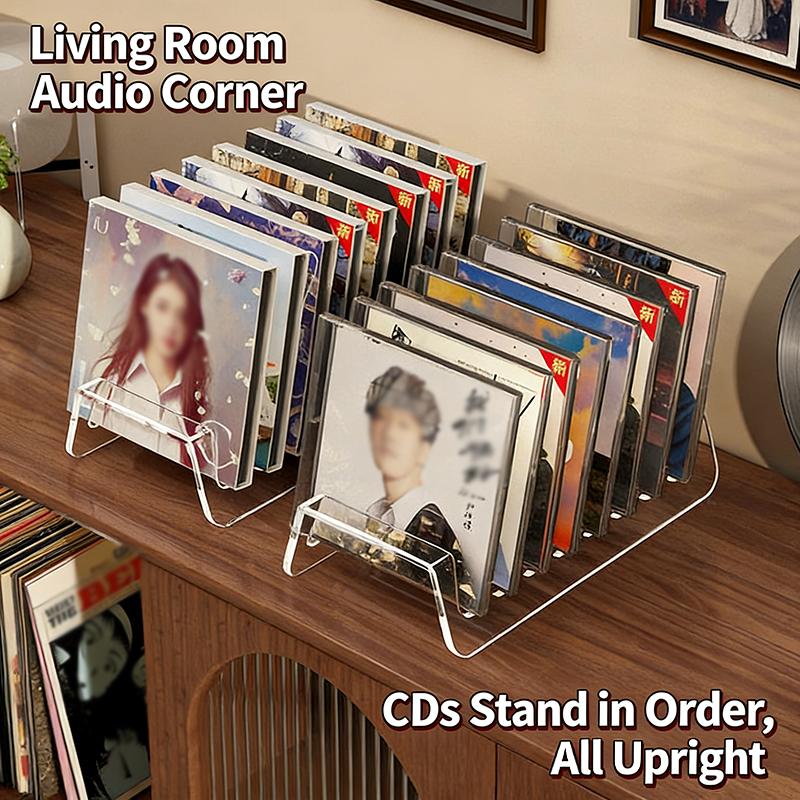 2PCS 6 8 Grid Acrylic CD Display Organizer Shelf for Music Album Storage Bedroom Office