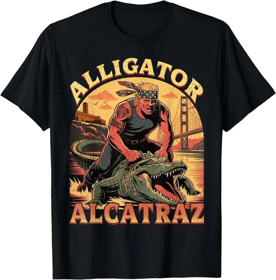 Trump Alcatraz Alligator Alcatraz USA Florida Everglades T-Shirt Meme Tee Unisex 4XL