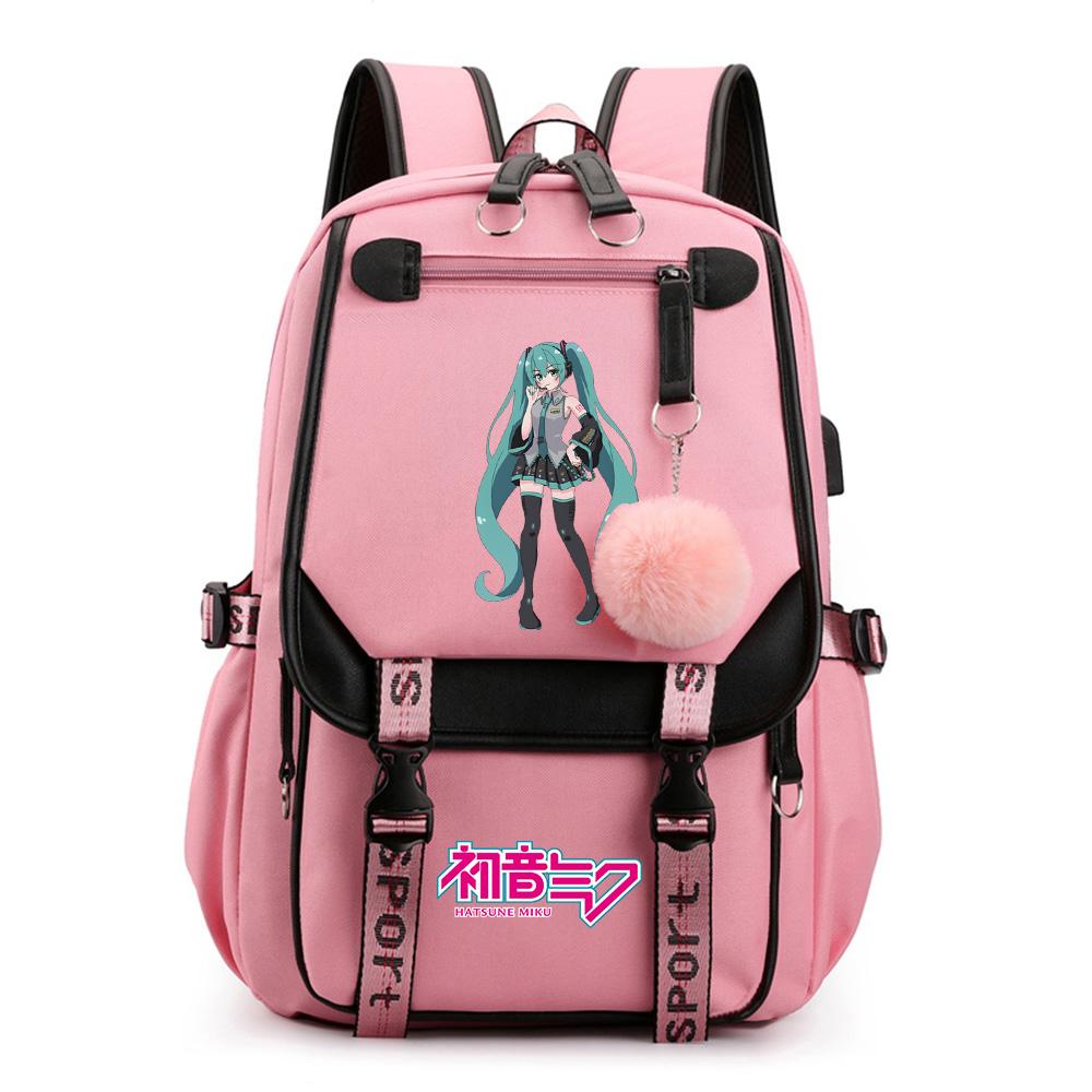 Anime Hatsune Miku Potisk Batoh Školní taška pro Teenagera Studenta Dívku Chlapce Taška na knihy Velká kapacita vodotěsný Cestovní taška Dárek Ruksak