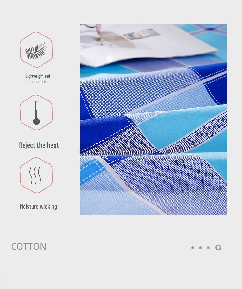 1.5m 100% Pure Cotton Duvet Cover for Single Bed - Suitable for Student Dormitory, Male, 150x200 cm