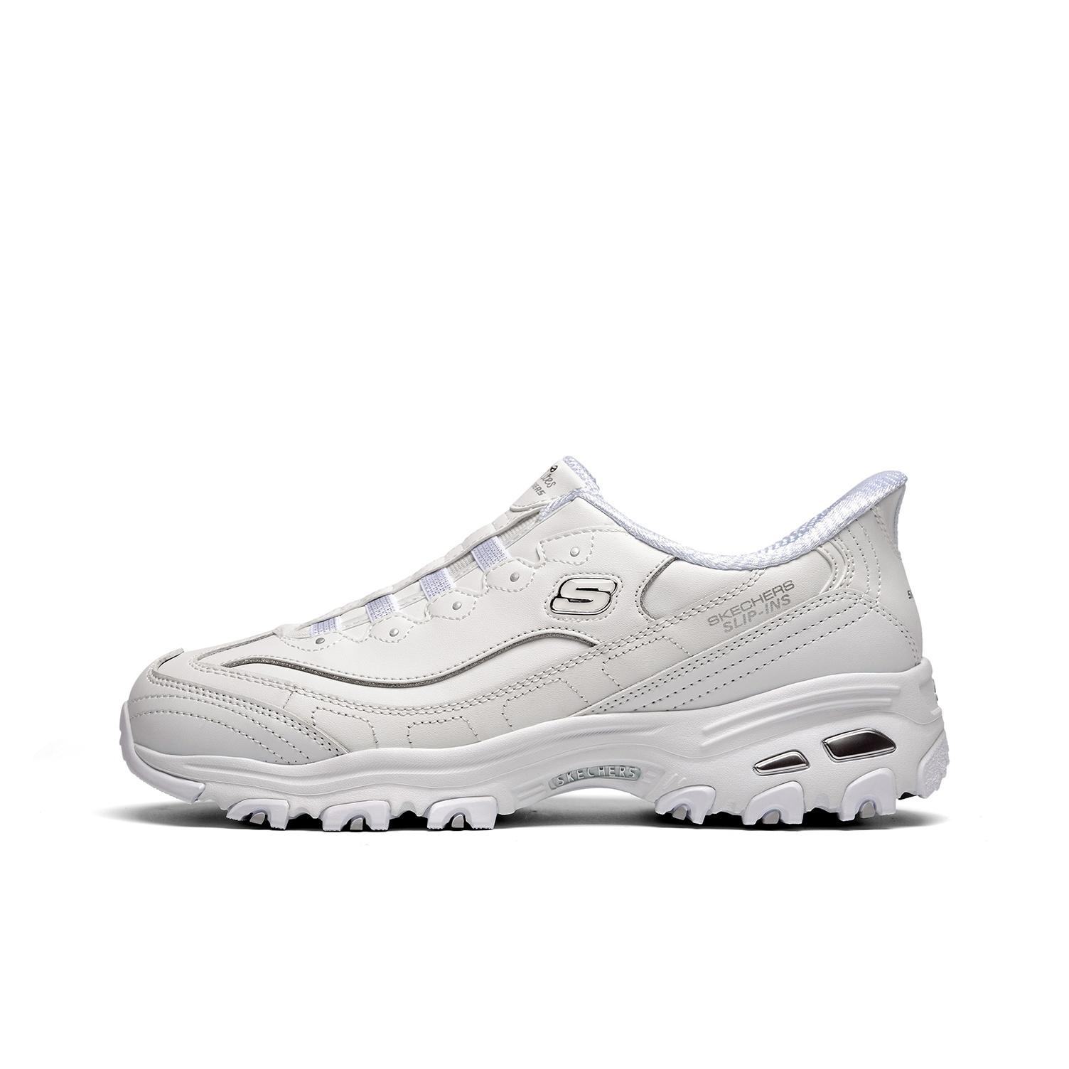 Skechers DLites Leather Fashion Lace-Up Sneakers Women sneaker Silver 150551-WSL 35