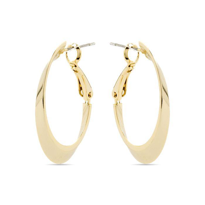 Boucles d'oreilles - LUXENTER - Drola - Alliage métallique - Or jaune 18 carats - 34,5 mm