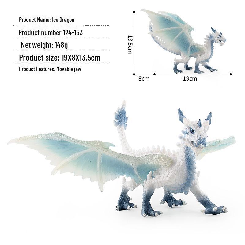 Warcraft Dragon Model Toy: Fire Rock & Stone Dragon, Movable Jaw, Dinosaur Ornament