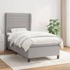 VidaXL Divan Bed with Mattress Light Grey 80x200 Cm Fabric - Model 3127997