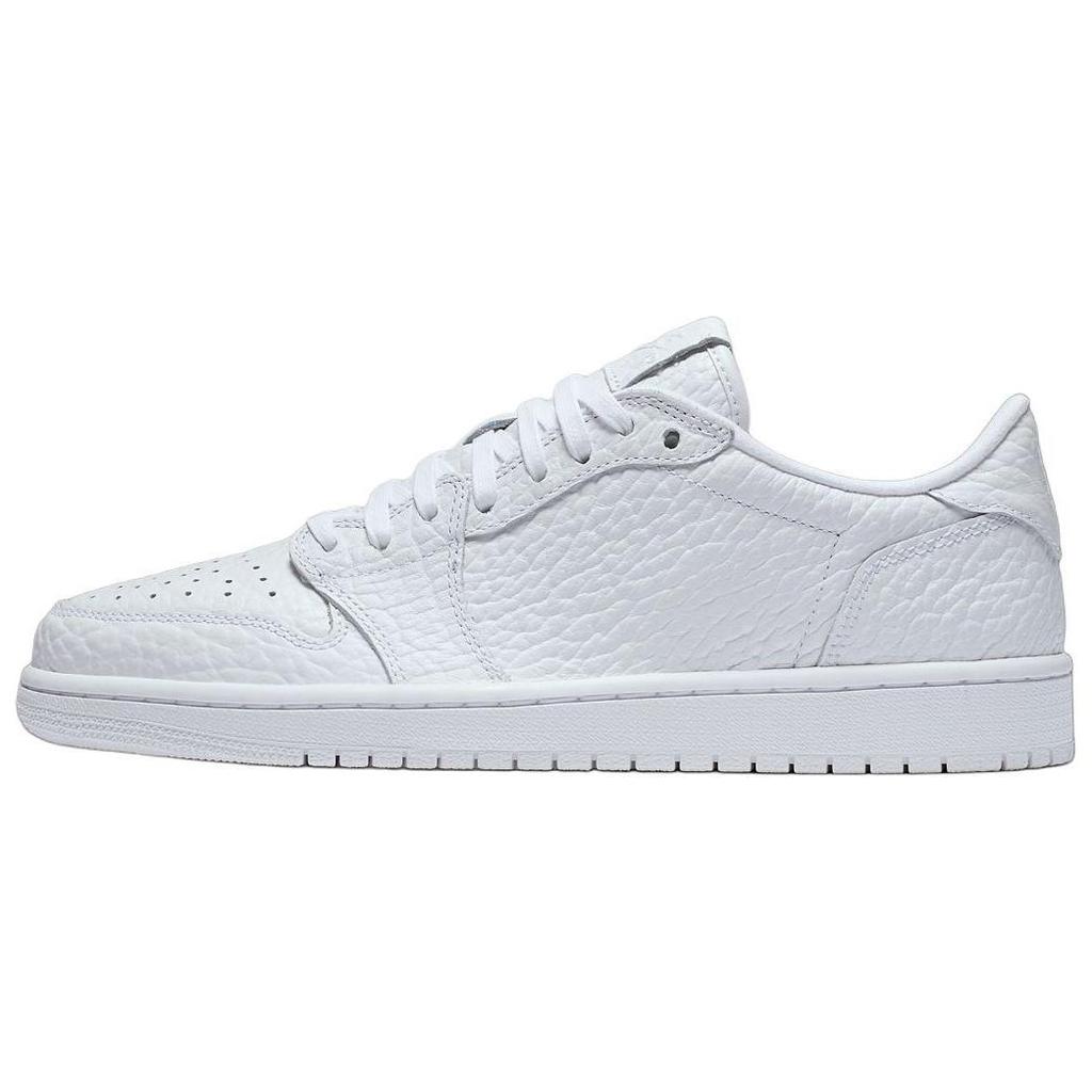 Jordan Air Jordan 1 Slip Resistant Abrasion Resistant Low Top Vintage Basketball Shoes Men's White 2025 Edition Jordan 872782-100