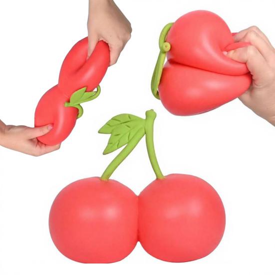 1/2Pcs Simulation Cherry Squeeze Toy Stretchy Slow Rebound Cherry Fidget Toy Portable Simulated Fruit Sensory Toy