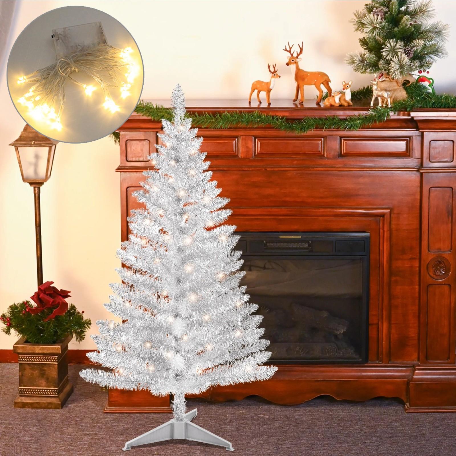 

120см Имитация Кедра Высокой Плотности с 9м Светодиодной Лентой, Тип с Вилкой One Size белый