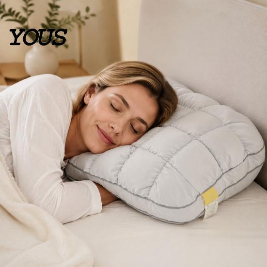 Relaxing Cloud Soft Sleep Pillows Cooling Quilted Puff Pillow, Cloud-Like Bed Down Alternative Washable Bedding Accessories Fluffy Pillow for