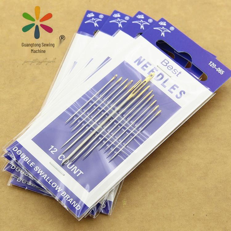 Gold-Tipped Large Eye Hand Sewing Needles for Quilting and Leather - High-Quality, Large Size
