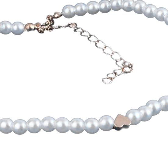 Fijne Nep Parel Choker, Elegante Kralen Ketting met Gouden Hart, Witte Kralen Choker voor Vrouwen Datum Feest Dagelijks Gebruik