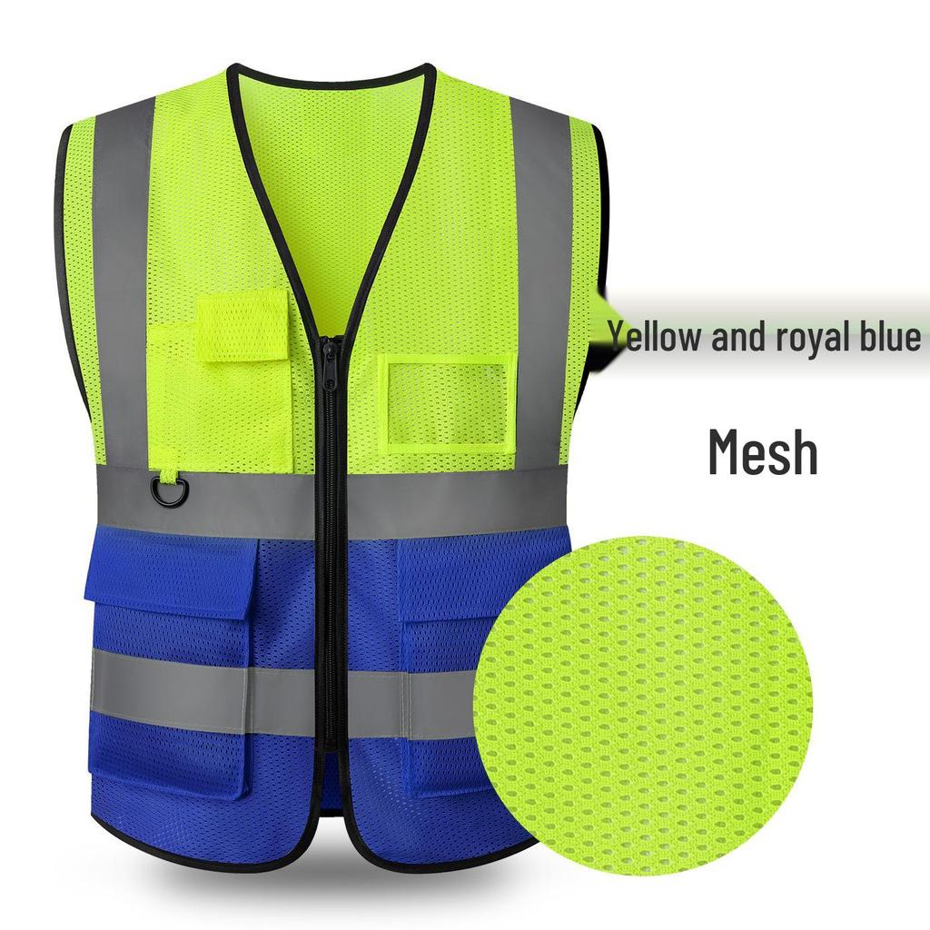 LIKA Reflective Multi-Pocket Safety Vest for Traffic, Construction, Sanitation, and Gardening