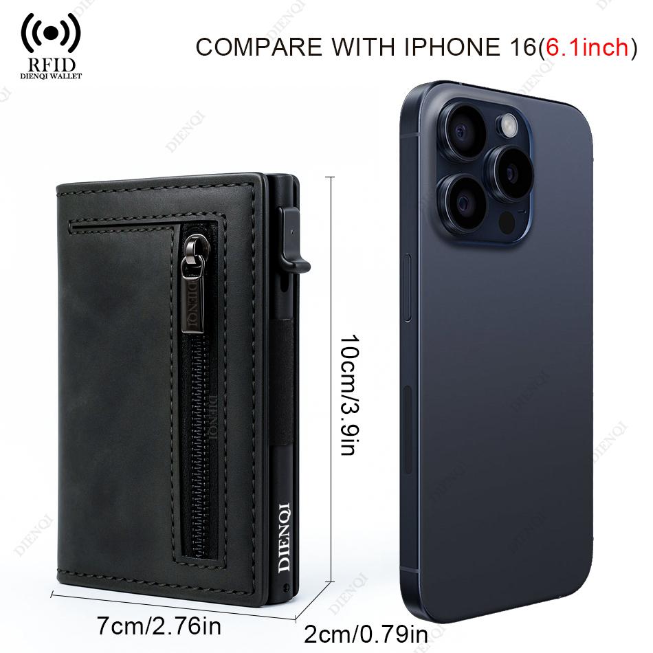 Rfid Credit Card Holder Men Wallets Mini Handbags Luxury Brand Bag Cardholder Case Leather Magnetic Coin Purse Hand Bag for Men