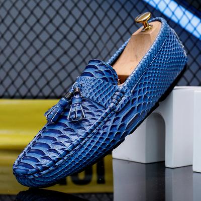 Summer New Soft Sole Flat Shoes Elegant Orange Men's Loafers Breathable Men's Casual Shoes Party Dress Shoes Park Walking Shoes