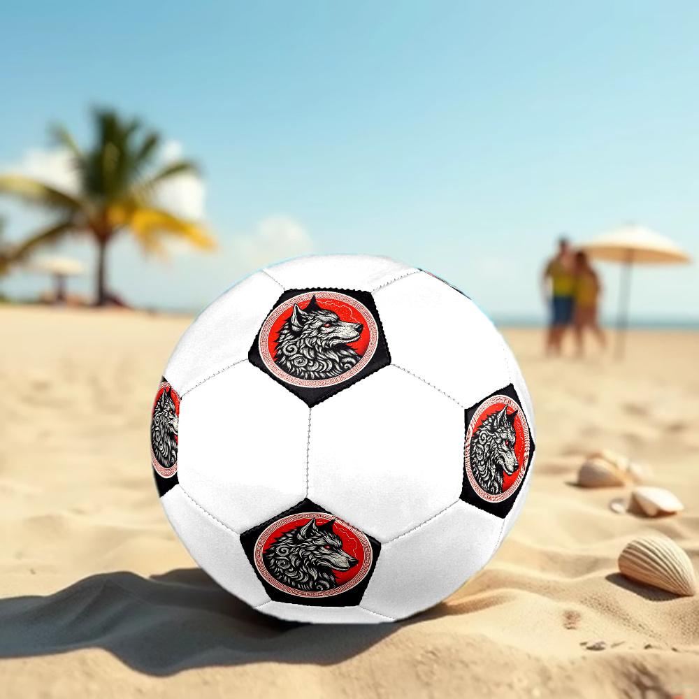 1PC Wolf Spirit Emblem Soccer Ball Size 5 Football Machine Sewn Indoor/Outdoor Universal Football W1