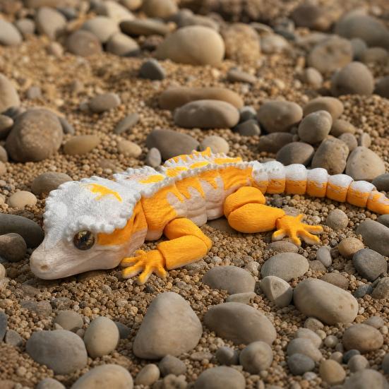 3D Printed Lizard Ornament, Articulated Lizard Fidget, Magnetic Lizard Figurine with Movable Joints, Animal Action Figure Magnet for Desktop
