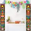 2Pcs Banner Wall Hanging Create Atmosphere Totem Porch Sign for Hawaiian Luau Summer Pool Party Outdoor Backdrop Beach Party