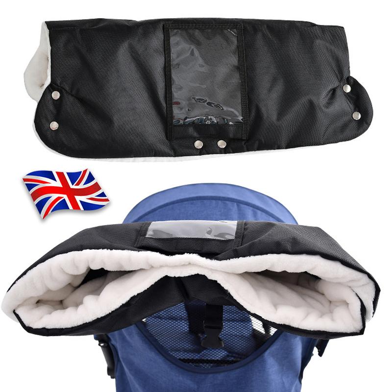 Touch Screen Baby Stroller Warm Gloves Upgraded Winter Windproof and Coldproof Padded Thick Hair Hand Cover