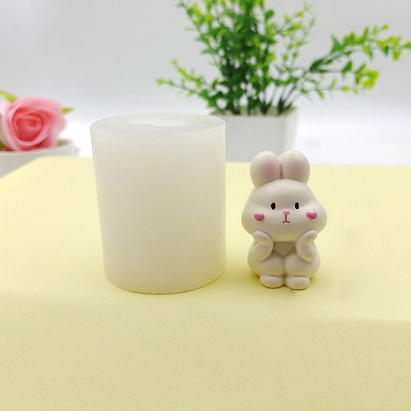 Cartoon Rabbits Silicone Molds Crafts Ornament Plasters Mold Handmade Scented Candle Mould Home Decorations Tool