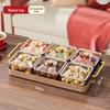 Six-Compartment Dried Fruit Serving Tray with Lid