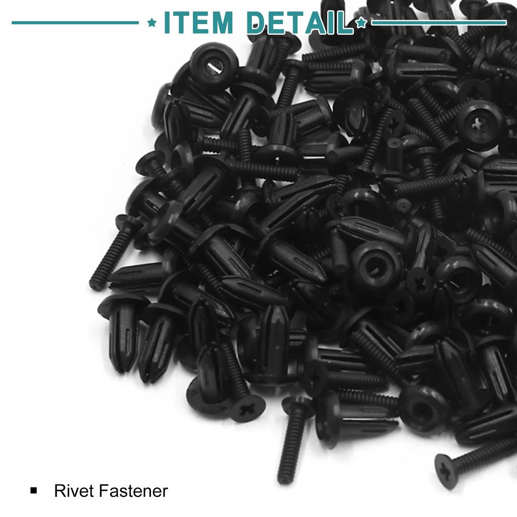 ACROPIX 100pcs Rivet Push Door Bumper Fastener Replacement for Car Universal 5mm Diameter Black