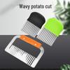 Wooden Handle Stainless Steel Wavy Potato and Soap Cutter Knife