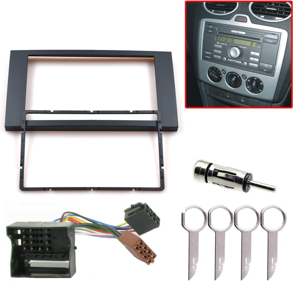 

Double Din Stereo Fascia Fitting Kit Surround Wiring Adaptor for Ford Facia Panel Interior Accessories Audio Panel Replacement чорний