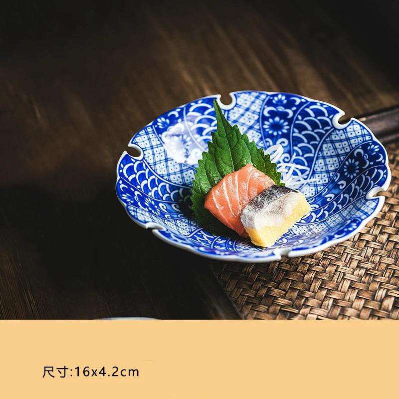 

Креативная керамическая тарелка в японском стиле, легкая тарелка для суши в ресторане отеля класса люкс, морепродукты, изысканные блюда, тарелки для сашими