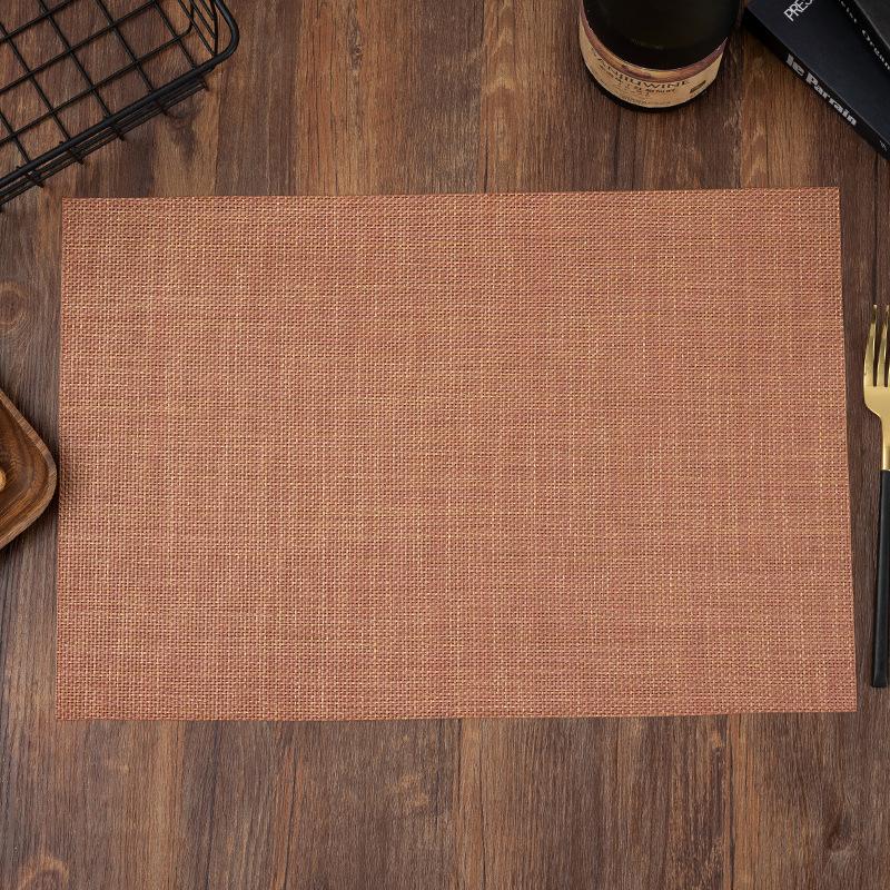 Place Mats Washable Easy To Clean Vinyl Dining Table Pads Durable PVC Weave Table Mats for Camp Party Hotel Home Decor
