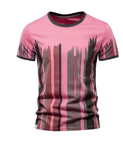 2024 New Fashion Printed Men's T-Shirt Round Neck Short Sleeve Sportswear Casual Gym Top Men's Women's