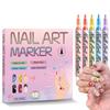 12 Color Quick Dry Nail Art Pens Fine Tip for Precise Drawing Not Require Lamp Water Based Safe for DIY Manicures