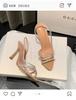 2025 Spring/Summer New High Heels, Fine Heels, Water Diamond French Style Celebrity One Belt Fairy Style Sandals for Women